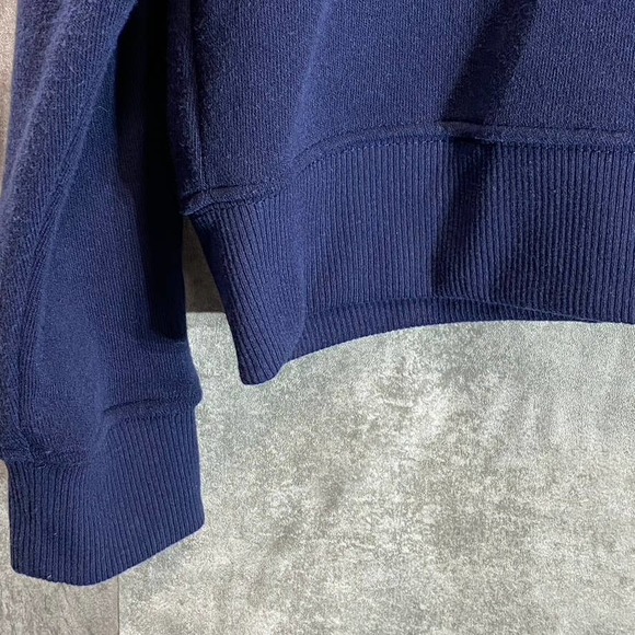 RE-SPUN By Marine Layer Women's Navy Colorblock Full-Zip Hooded Sweater SZ M - Picture 6 of 9